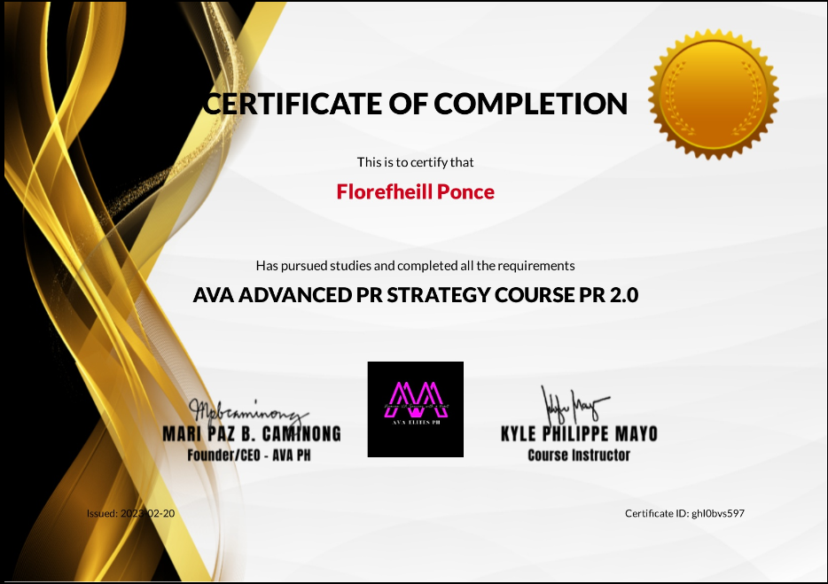 AVA Advanced PR Strategy Course 2.0
