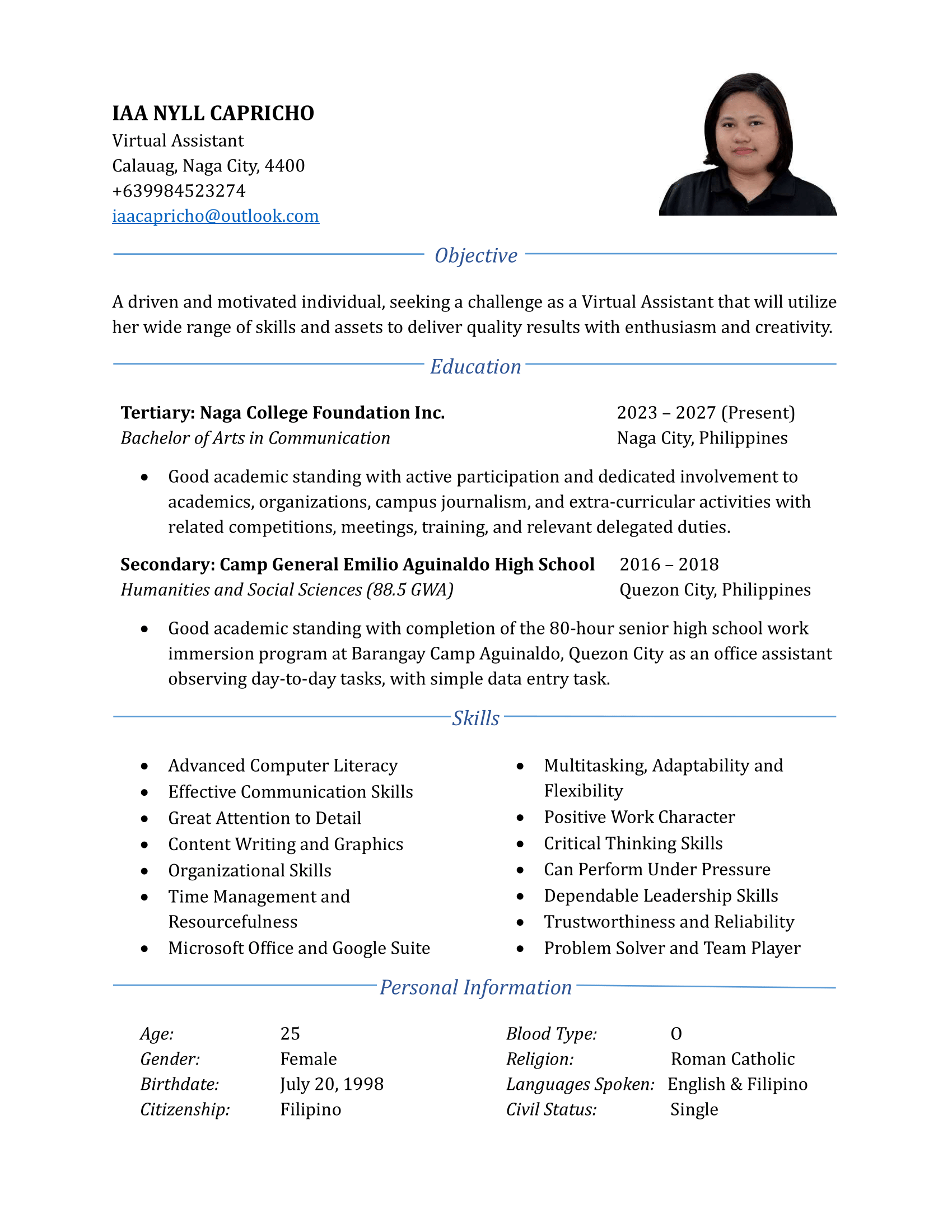 Iaa Nyll's Resume